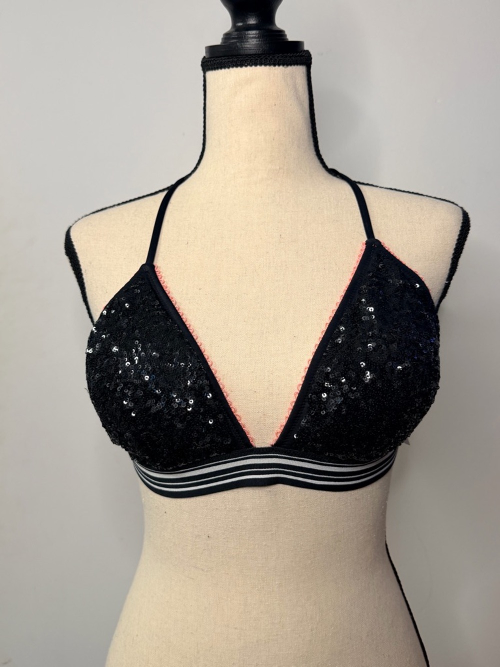 Victoria's Secret Black Sequin Bikini top